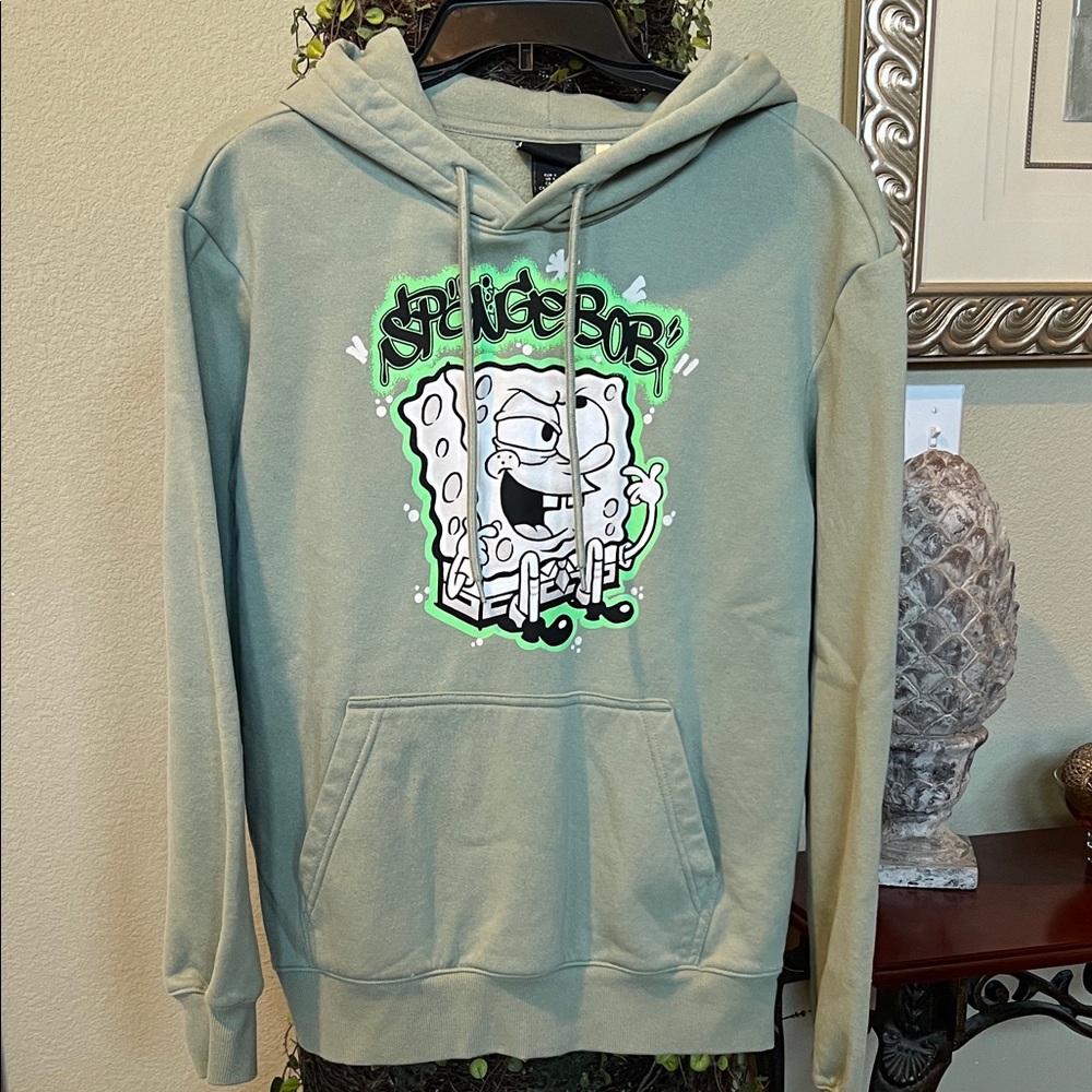 H&M SpongeBob Graphic Hoodie - Light Green, Sz SM